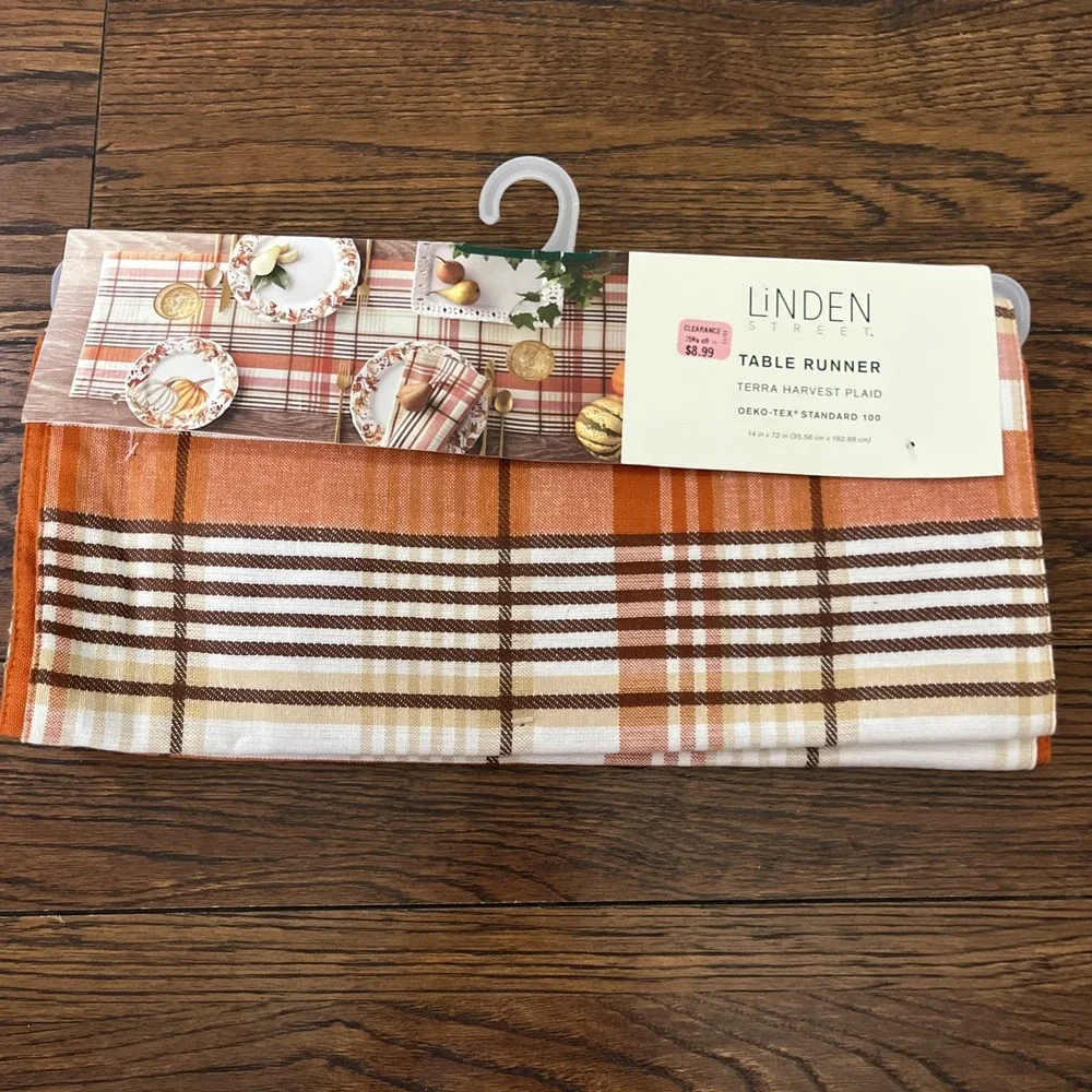 Linden Street Table Runner Terra Autumn Harvest Tartan Plaid 14